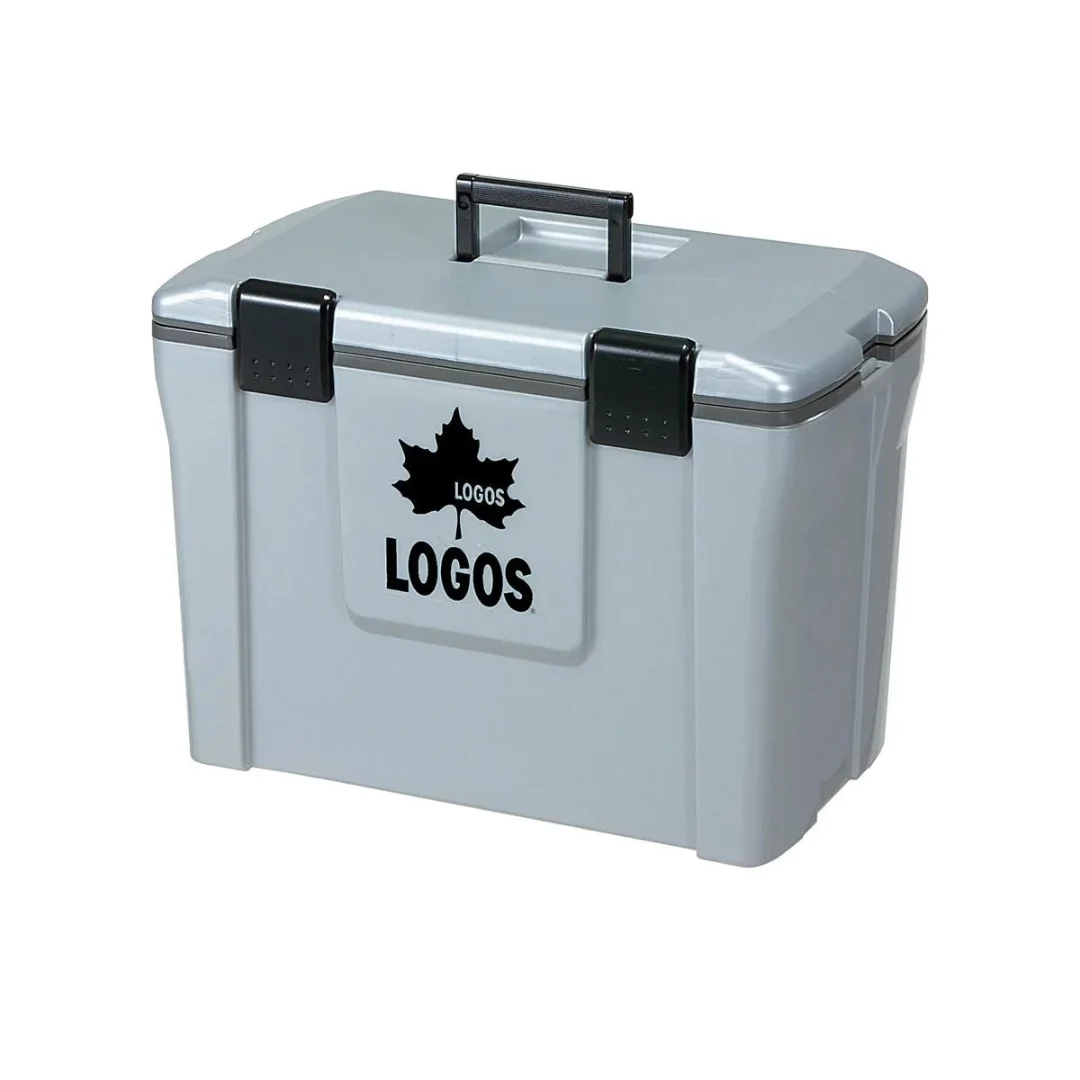 商品名をアクションクーラーというLOGOS株式会社の灰色のクーラーボックス