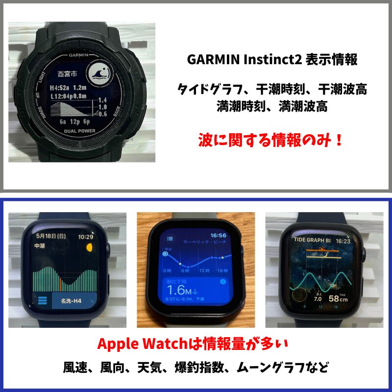 Apple Watchのタイドグラフ情報量