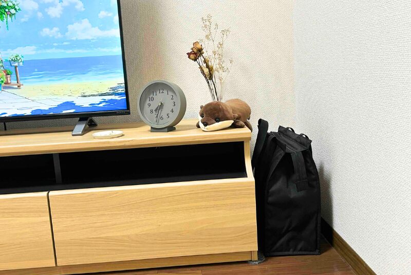 日常で無印買い物バッグを収納する様子