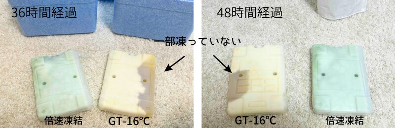 GT-16℃が凍らない様子