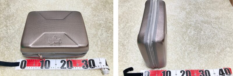折り畳んだ後、メジャーで計測