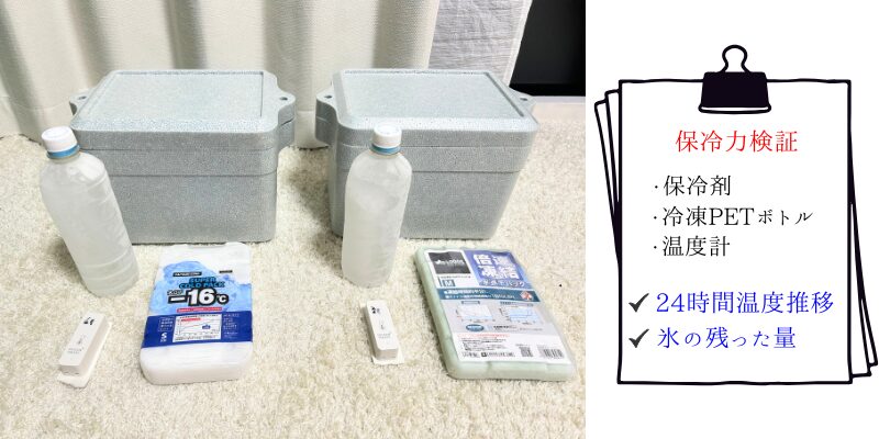 氷点下-16℃-スーパーコールドパック-vs-倍速凍結氷点下パック-保冷力対決