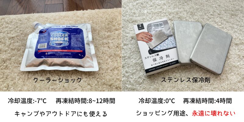 クーラーショック、ステンレス保冷剤