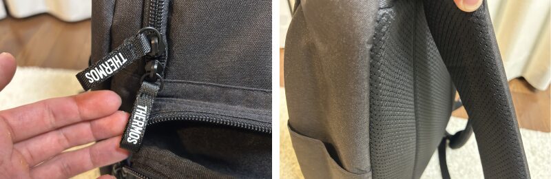 サーモス保冷バックパック-ファスナー-背中クッション