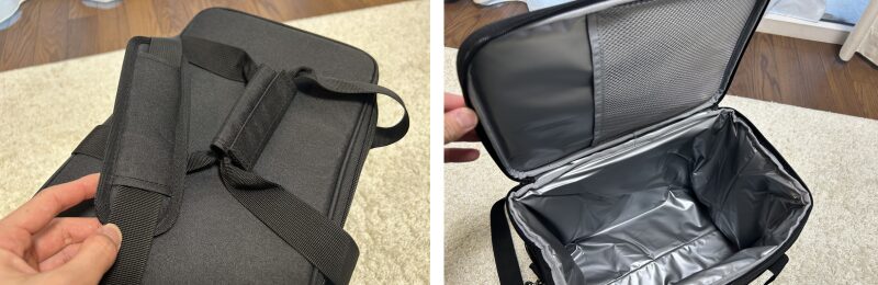 アイリスプラザ ソフトクーラー 持ち手、フタ裏ポケット