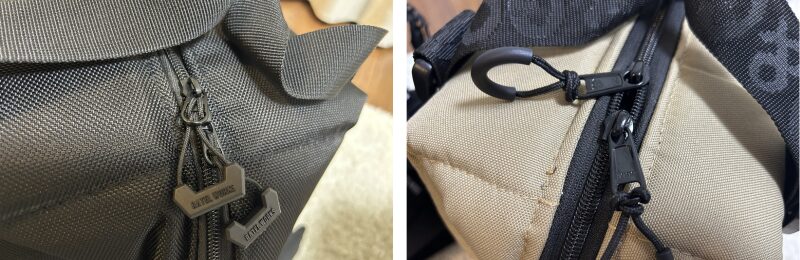 オーロラソフトクーラーとAOクーラー　チャックと生地比較