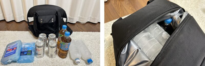 オーロラソフトクーラーボックス型の荷物容量