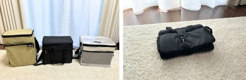 他社クーラーと大きさ比較、折りたたみ