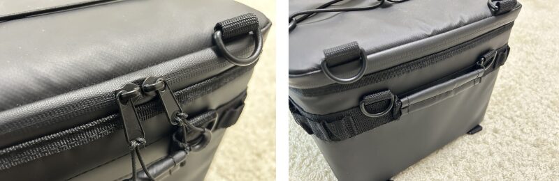 止水ジッパーと横面