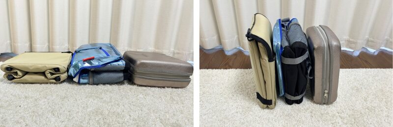 折り畳みした時のサイズ比較